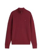 Tommy Hilfiger Burgundy Cable Zip Knit MW0MW36532 vlp
