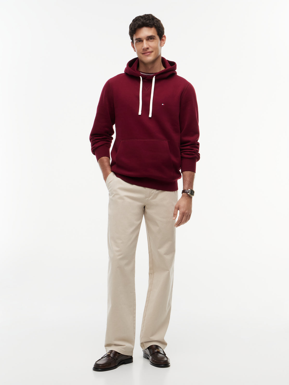 Tommy Hilfiger Burgundy Hoody MW0MW39997 vlp