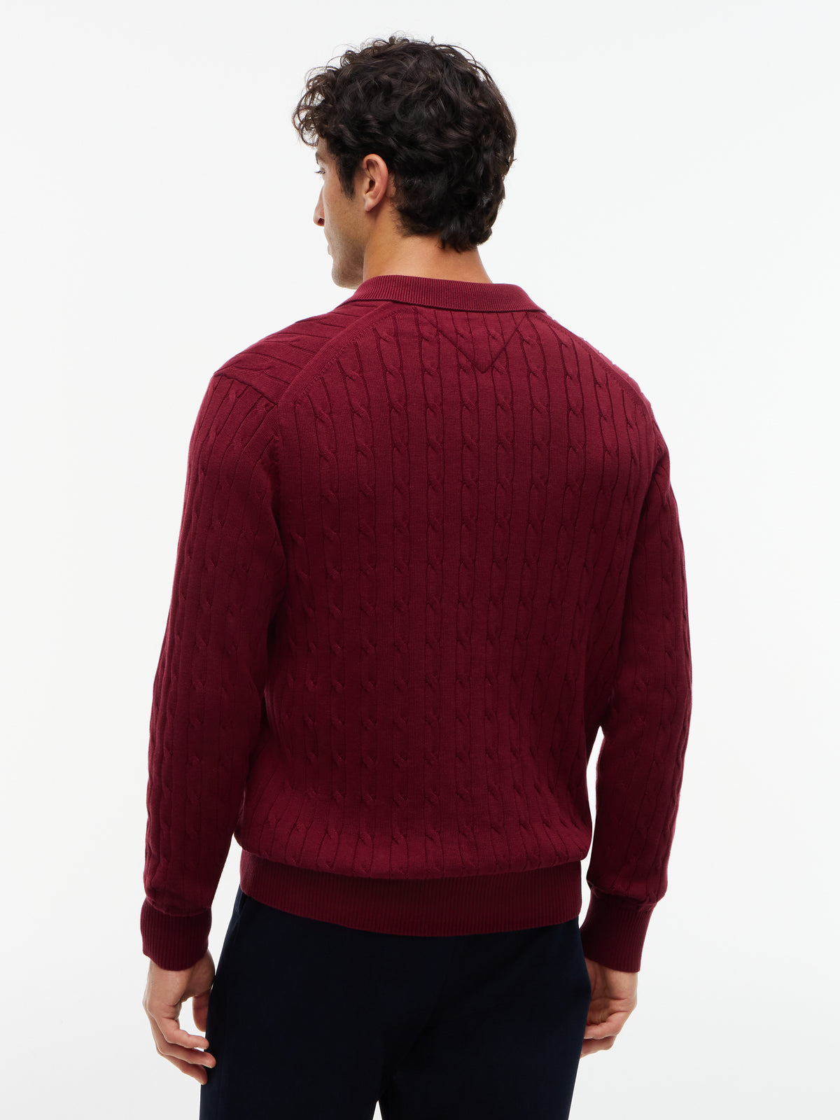 Tommy Hilfiger Burgundy Long Sleeve Polo MW0MW41955 vlp