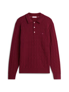 Tommy Hilfiger Burgundy Long Sleeve Polo MW0MW41955 vlp