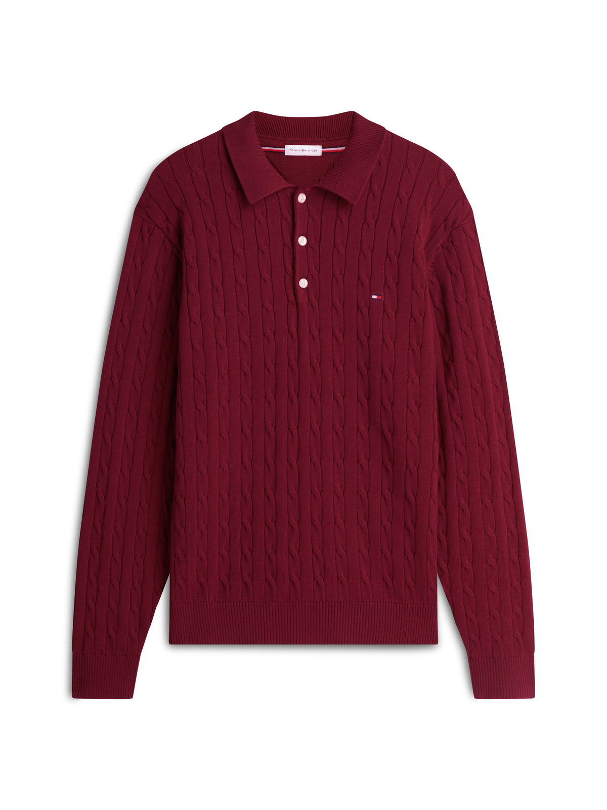 Tommy Hilfiger Burgundy Long Sleeve Polo MW0MW41955 vlp