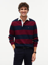 Load image into Gallery viewer, Tommy Hilfiger Burgundy Stripe Rugby MW0MW45692 vlp
