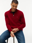Tommy Hilfiger Regatta Red Zip Jumper MW0MW28049 XIT