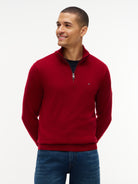 Tommy Hilfiger Regatta Red Zip Jumper MW0MW28049 XIT