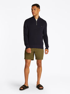 Tommy Hilfiger | Structure Cotton 1/2 Zip Knit in Navy | MW0MW38601 dw5