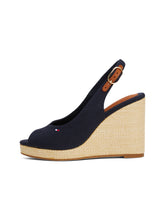 Load image into Gallery viewer, Tommy Hilfiger Wedge Slingback Navy Blue FW0FW08597 dw6