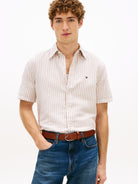 Tommy Hilfiger Sandalwood Beige Stripe Shirt MW0MW42449 0AA