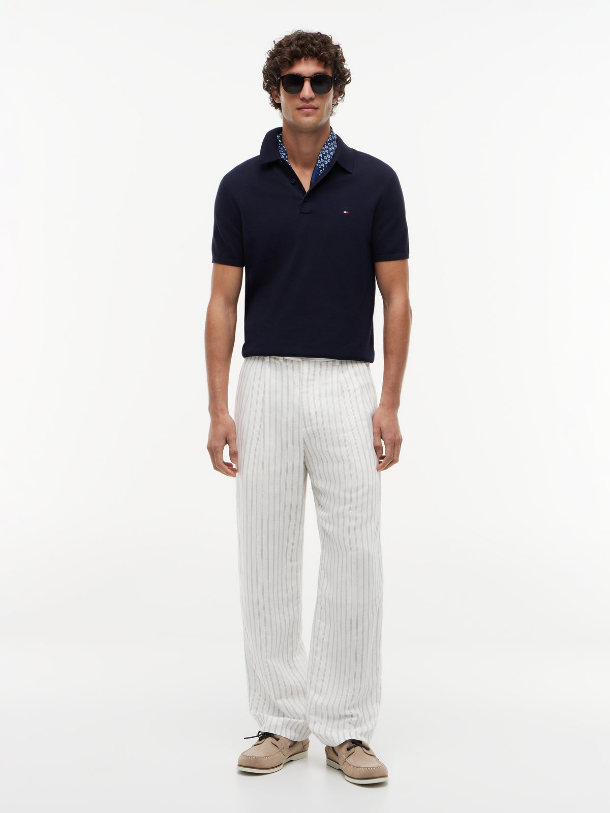 Tommy Hilfiger Navy Knitted Polo MW0MW37396 dw5