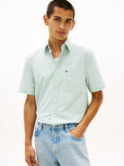 Tommy Hilfiger Crushed Mint Short Sleeve Shirt MW0MW42285 MAI