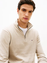 Load image into Gallery viewer, Tommy Hilfiger Half Zip Knit Beige Sandalwood Heather MW0MW37331 RE5