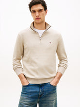 Load image into Gallery viewer, Tommy Hilfiger Half Zip Knit Beige Sandalwood Heather MW0MW37331 RE5