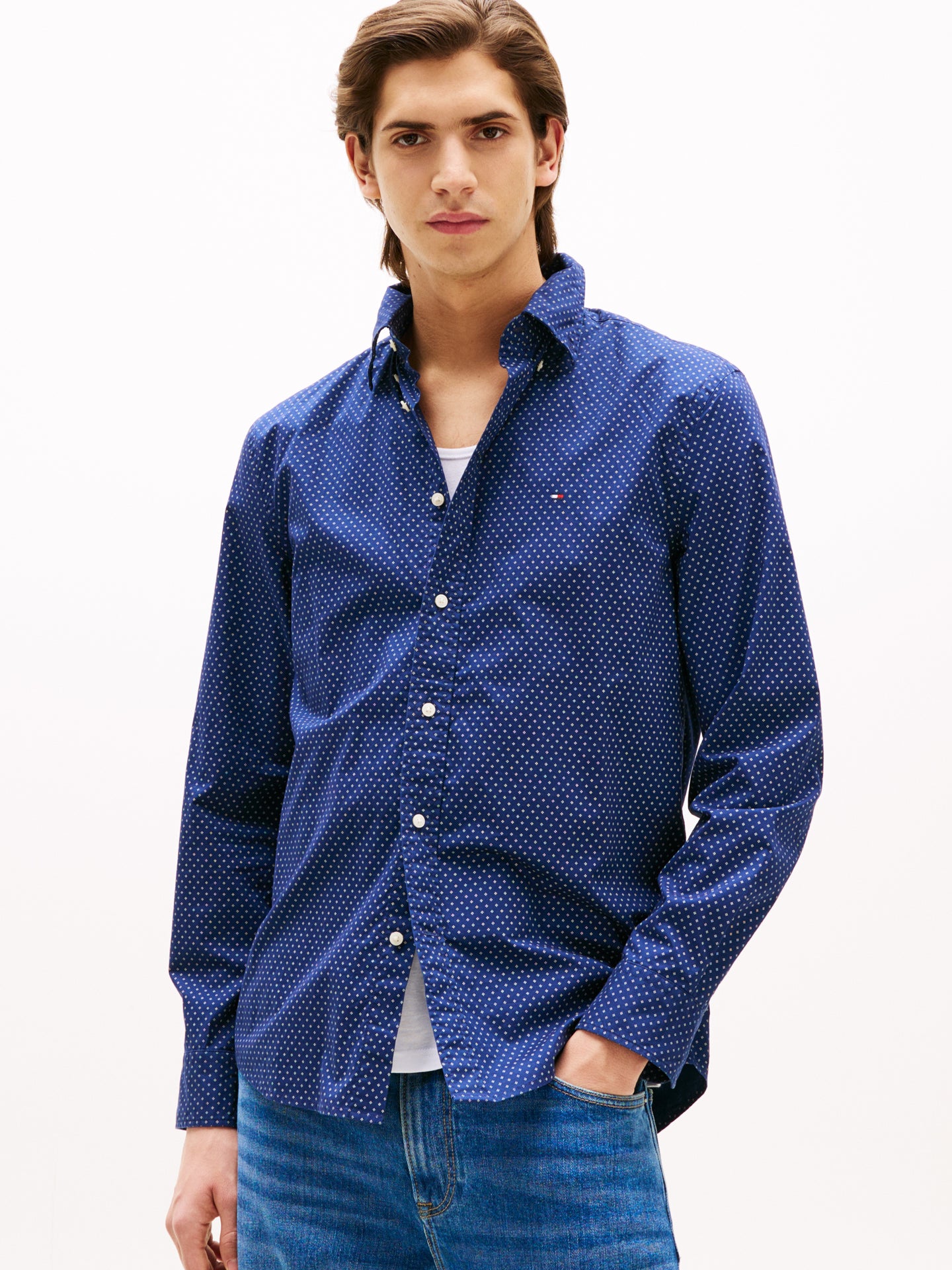 Tommy Hilfiger Polka Dot Shirt Navy mw0mw39437 0GY