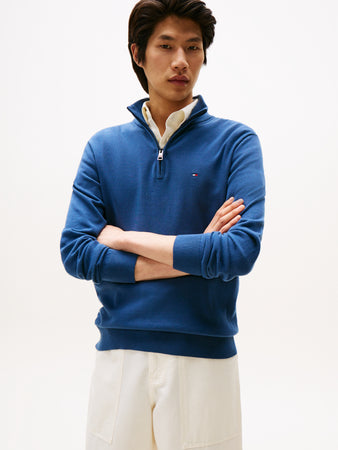 Tommy Hilfiger Quarter Zip Jumper Blue mw0mw37331 dbz