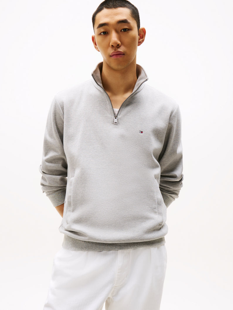 Tommy Hilfiger Grey Heather 1/2 Zip Sweat mw0mw36510 p01