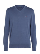 Load image into Gallery viewer, Tommy Hilfiger mw0mw32022 C9T | Cotton V-Neck Knit in Blue