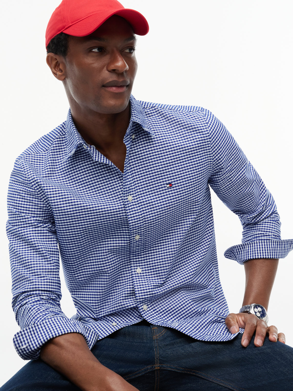 Tommy Hilfiger Royal Blue Gingham Shirt MW0MW36395 0MV