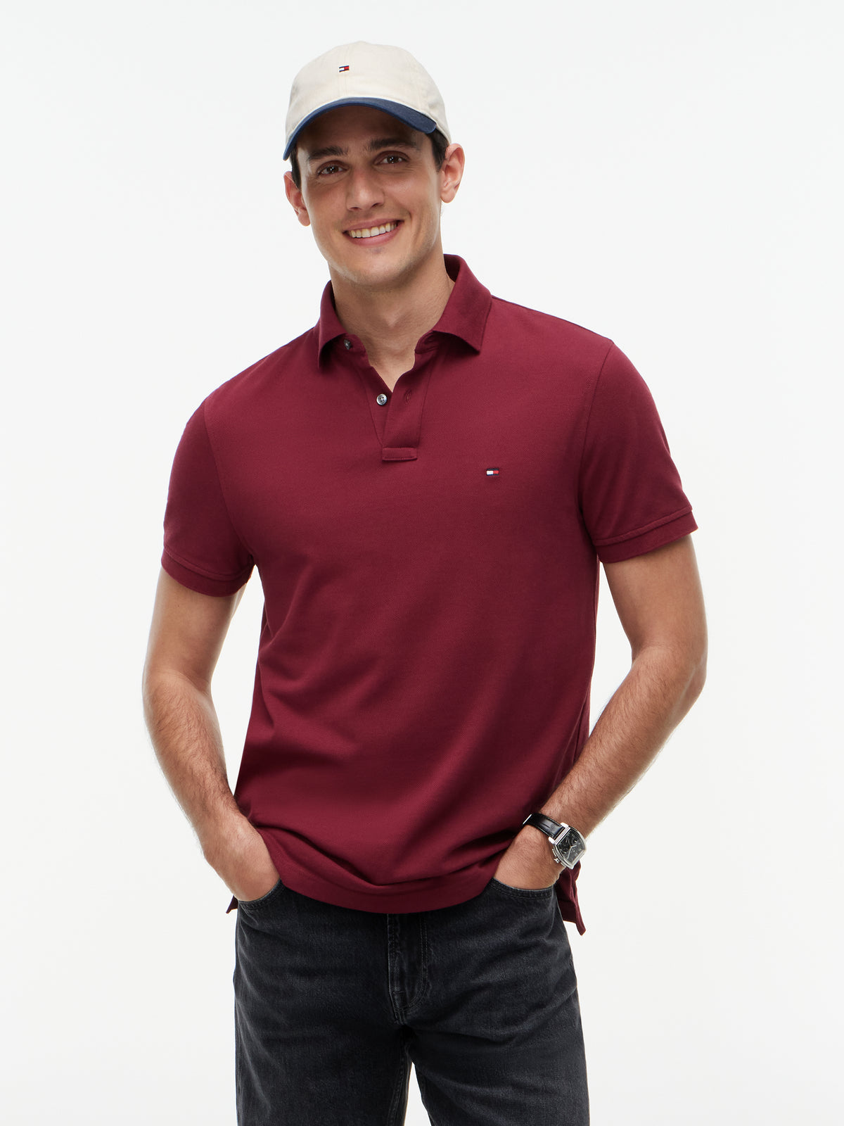 Tommy Hilfiger Burgundy Polo mw0mw17770 vlp