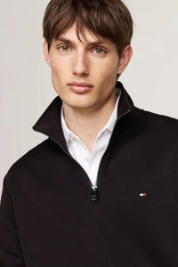 Tommy Hilfiger Black 1/2 Zip Sweat mw0mw36510 bds