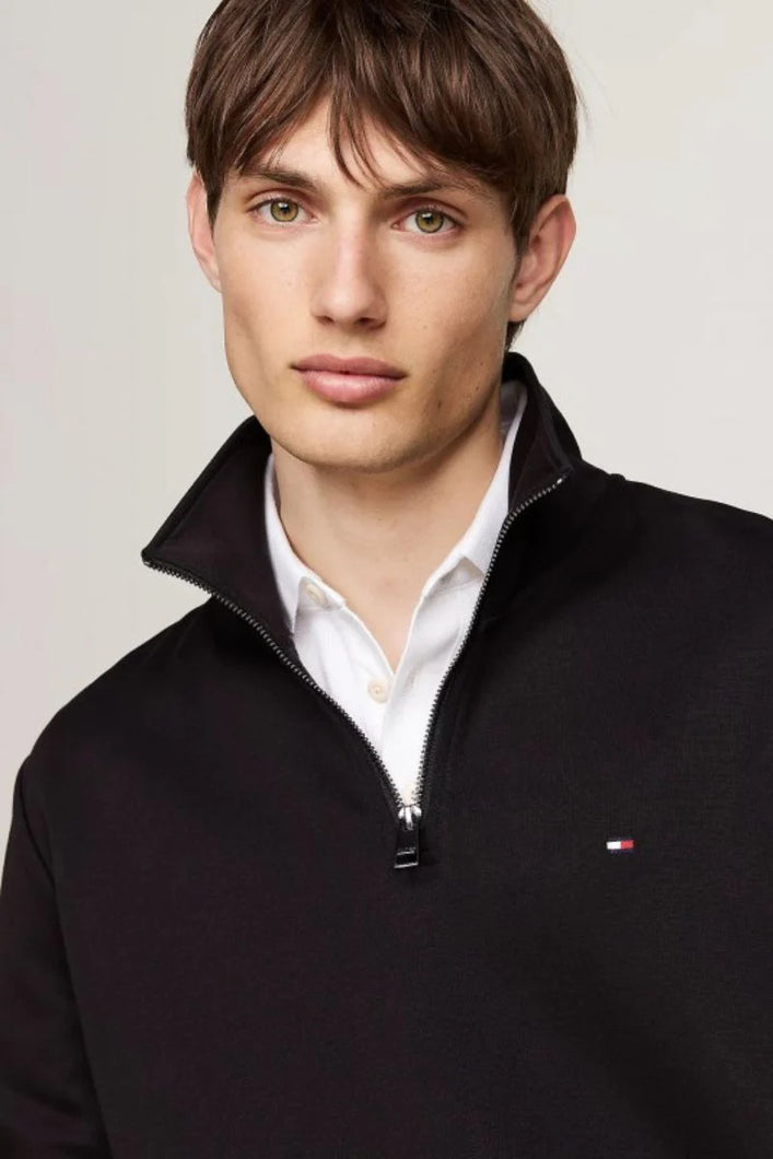 Tommy Hilfiger Black 1/2 Zip Sweat mw0mw36510 bds