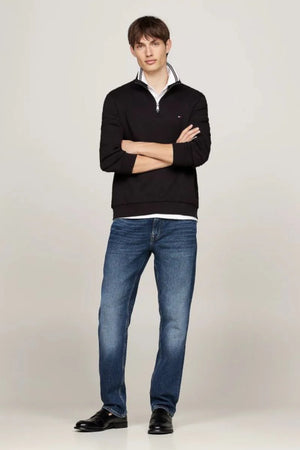 Tommy Hilfiger Black 1/2 Zip Sweat mw0mw36510 bds