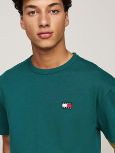 Tommy Jeans | Regular Fit Badge Tee in Seawater Green | DM0DM17995 CWG