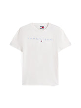Load image into Gallery viewer, Tommy Jeans | Regular Fit Linear Logo Tee in Ecru | dm0dm20744 0k5
