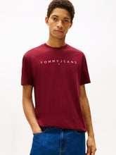 Load image into Gallery viewer, Tommy Jeans Red Linear Tee dm0dm20744 0KP
