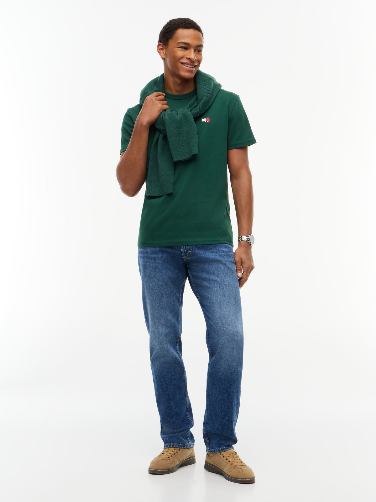 Tommy Jeans Badge Tee Velvet Green DM0DM20322 MBM