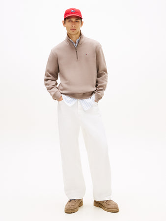 Tommy Jeans Mink Beige Zip Sweatshirt DM0DM20339 PKD
