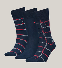 Load image into Gallery viewer, Tommy Hilfiger 701224445001 | 3 Pack Socks Giftbox in Navy (Size 43-46)