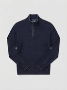 Gran Sasso Navy Button Jumper with Grey Contrast 23190 25011 597