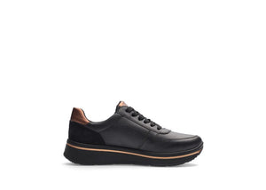 Ara | Sapporo Wide H Fit Lace & Zip Trainers in Black & Bronze | 12.27540.01