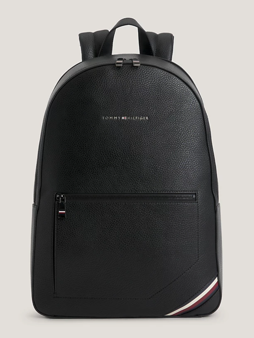 Tommy hilfiger backpack deals black leather