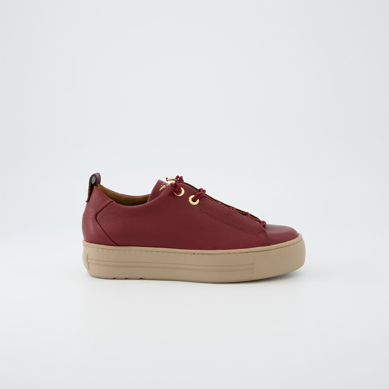 Paul Green | Super Soft Nubuck Platform Trainers in Wine | 5017