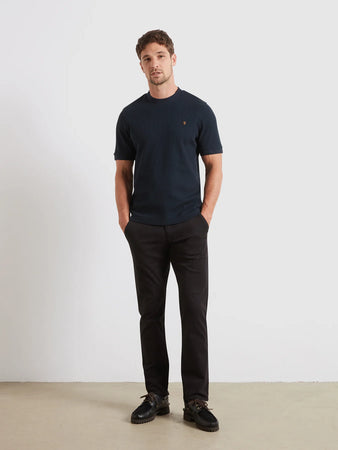 Farah Navy Waffle Tee F4KFG006 412