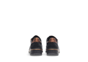 Ara | Sapporo Wide H Fit Lace & Zip Trainers in Black & Bronze | 12.27540.01