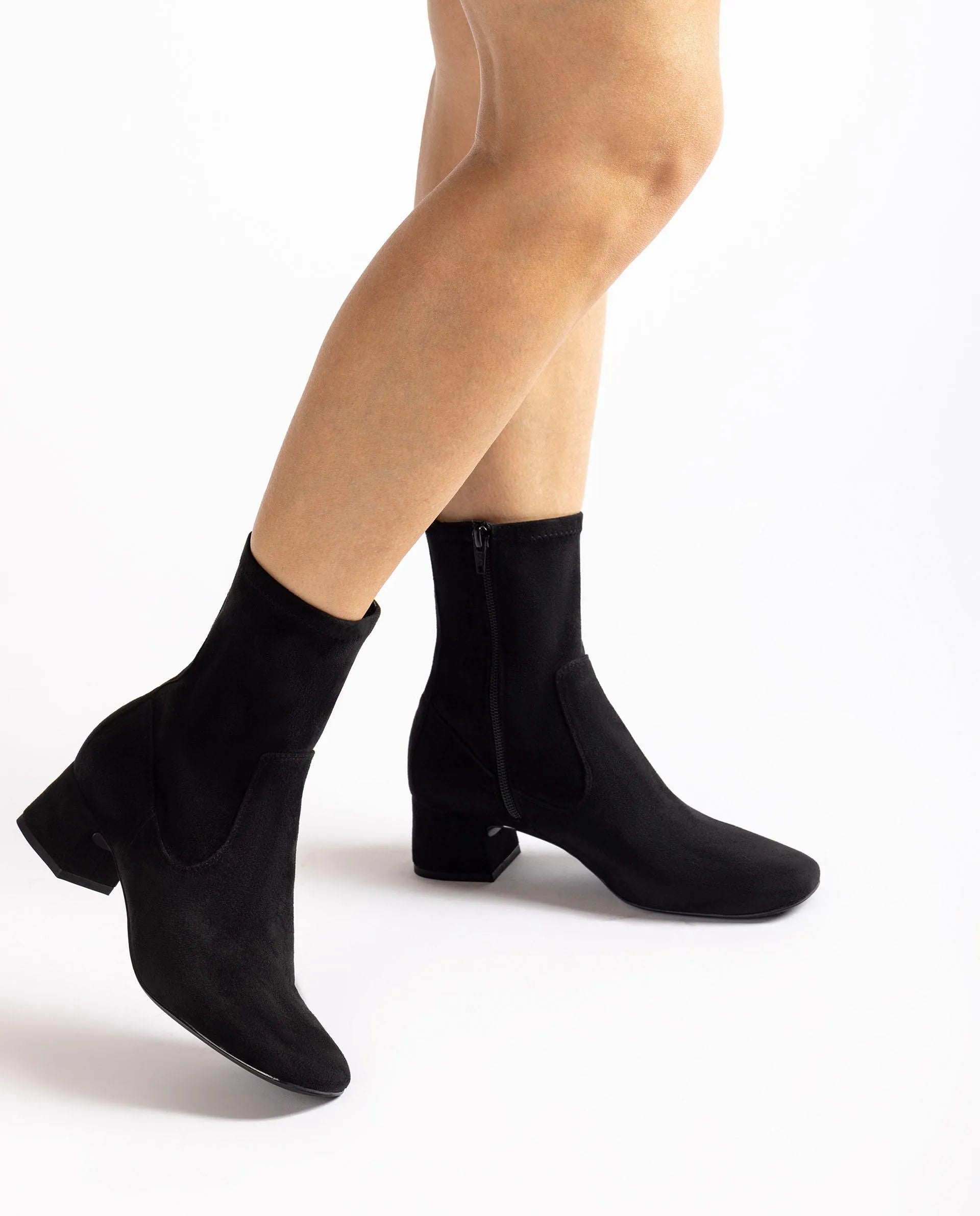 Black stretch ankle boots online