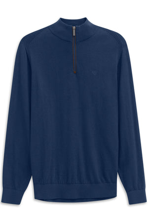 Bugatti Blue Zip Knit 7500 85520D 370