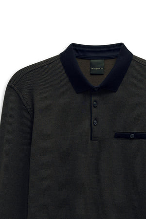Bugatti Brown Long Sleeve Polo 8131 85081d 90