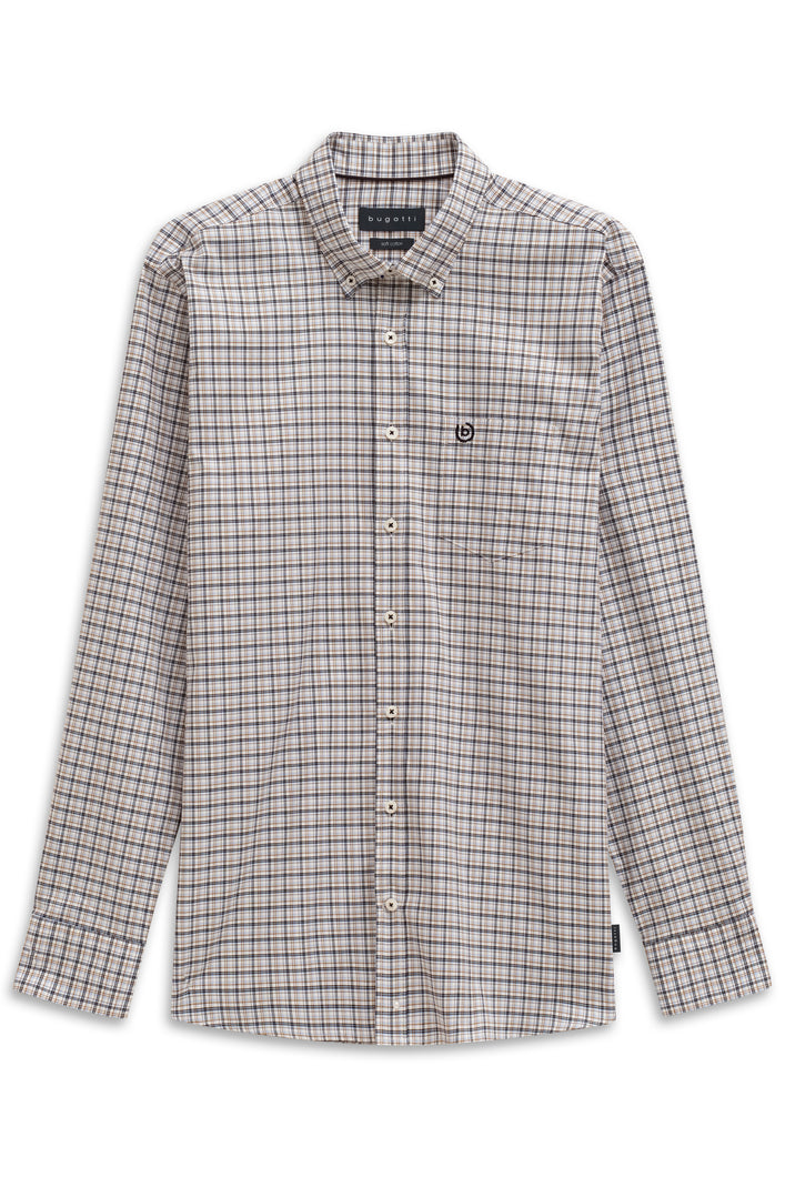 Bugatti Brown Blue Check Shirt 9350 88812d 40