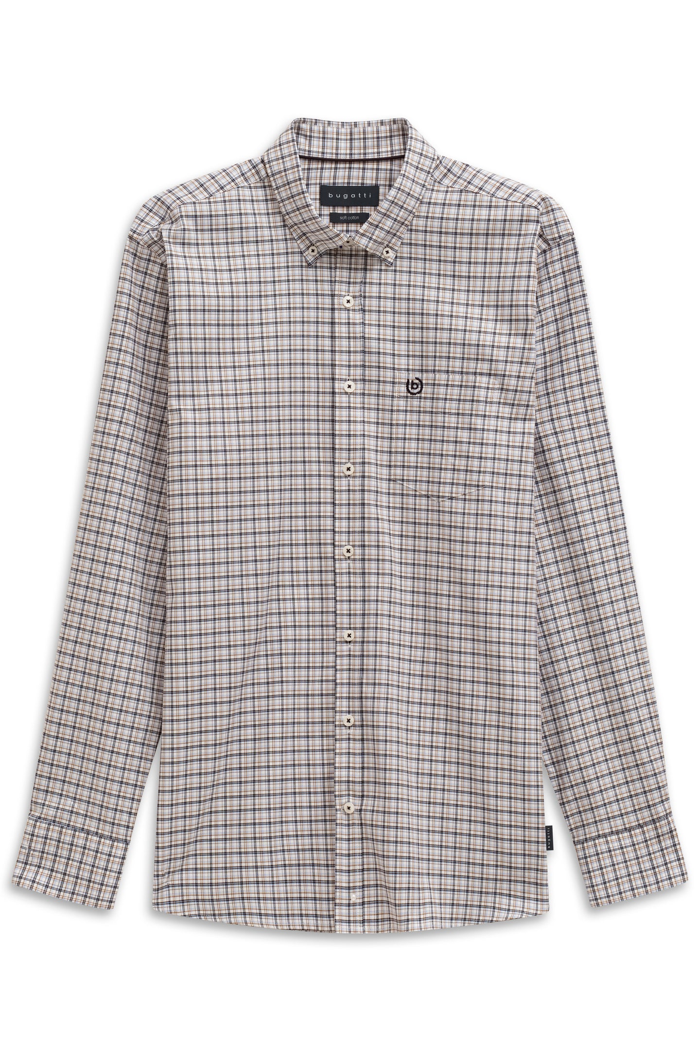 Bugatti Brown Blue Check Shirt 9350 88812d 40