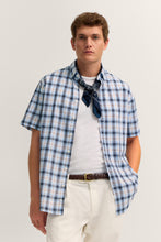 Load image into Gallery viewer, Bugatti Short Sleeve Check Shirt 9450 18337e 320