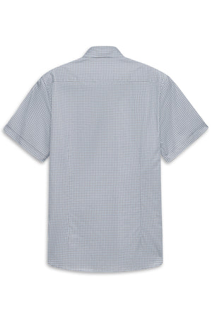 Bugatti Printed Short Sleeve Shirt Blue Beige 9450 18506e 320
