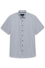 Load image into Gallery viewer, Bugatti Printed Short Sleeve Shirt Blue Beige 9450 18506e 320