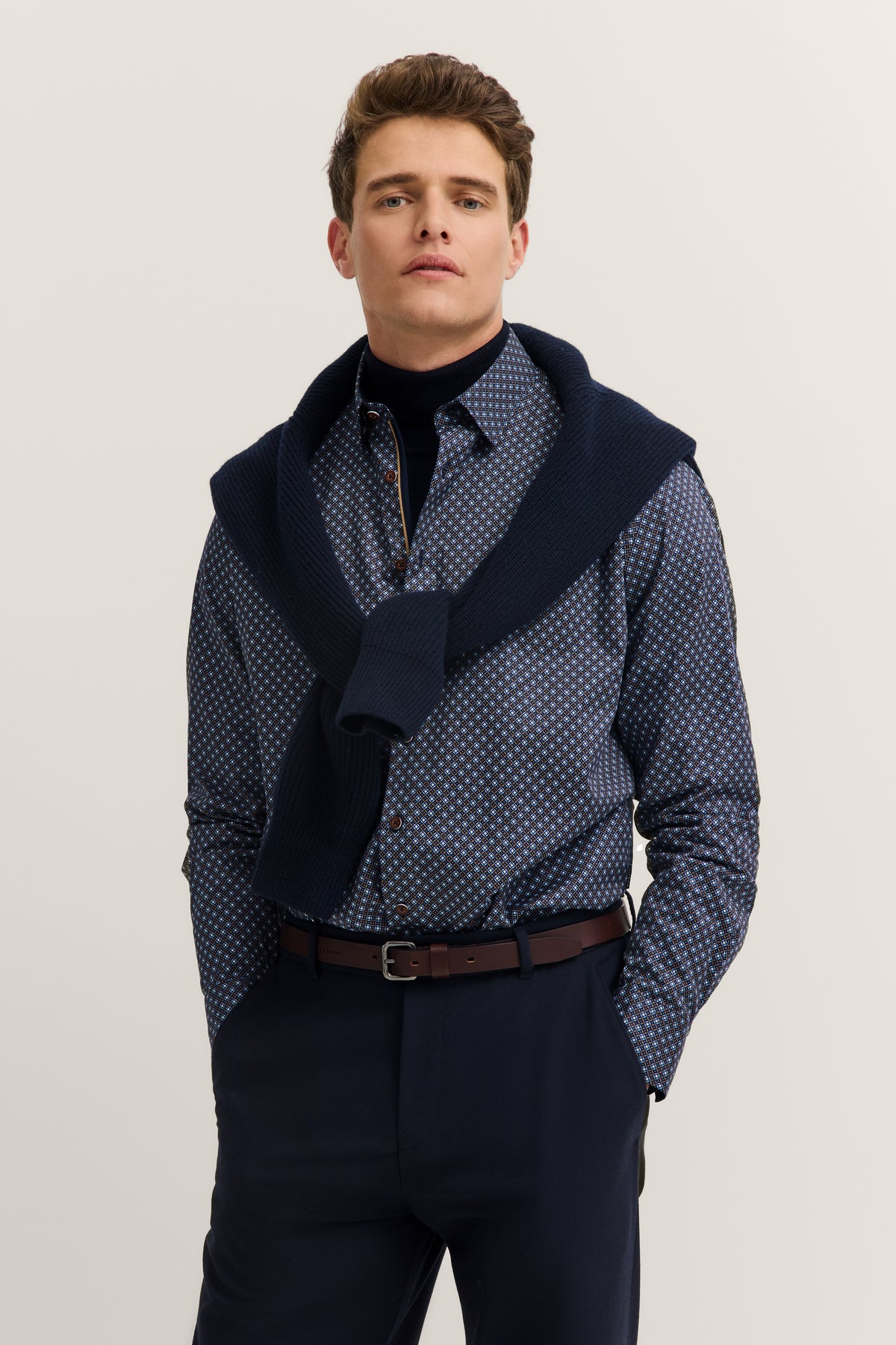 Bugatti Navy Print Shirt 9750 88506d 390