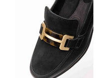 Load image into Gallery viewer, Ara Black Wedge Wide Shoe 12.50609.01