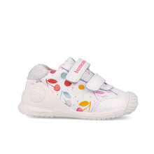 Load image into Gallery viewer, Biomecanics White Floral Girls Trainers 262102