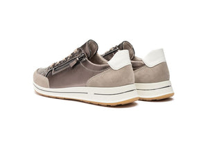 Ara | Osaka Wide H Fit Lace & Zip Trainers in Metallic Beige | 12.54801.79