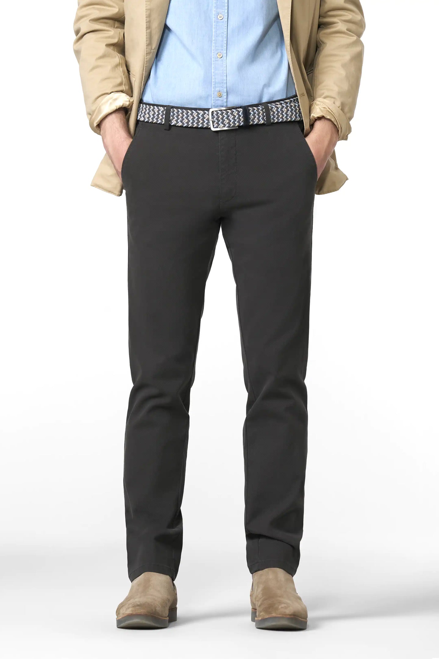 Meyer Oslo Charcoal Grey Chinos 5655 08