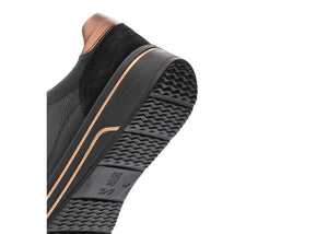 Ara | Sapporo Wide H Fit Lace & Zip Trainers in Black & Bronze | 12.27540.01